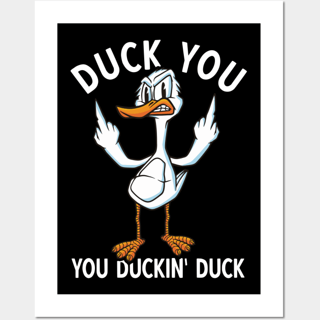 Duck Middle Finger Wall Art by Tobias Store